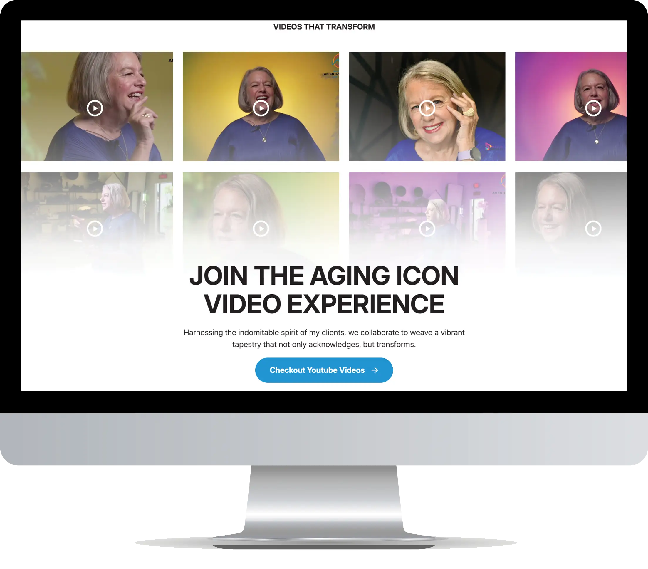 Aging Icon website in monitor