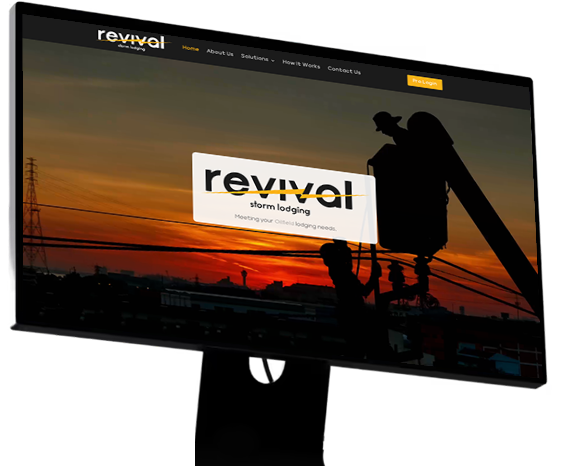 Revival Storm website on monitor
