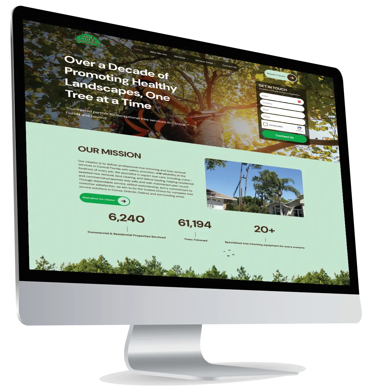 Tree Walkers Website in monitor